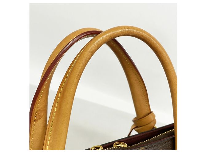 Borsa Louis Vuitton Monogram Flower Zipped Tote MM Marrone - vista 7