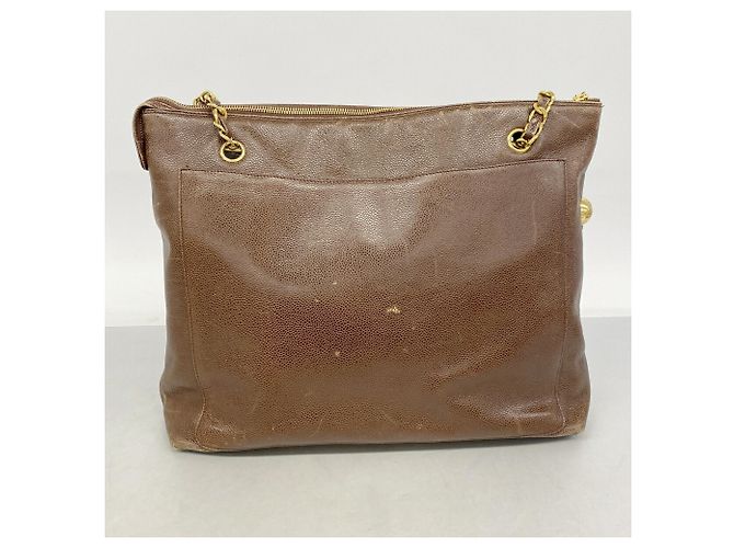 Borsa Tote Chanel in vitello granulato marrone - vista 12