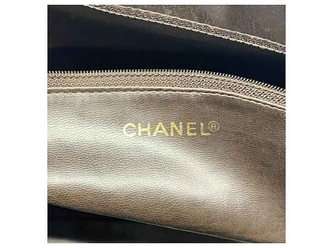 Borsa Tote Chanel in vitello granulato marrone - vista 5