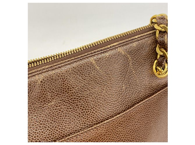 Borsa Tote Chanel in vitello granulato marrone - vista 8