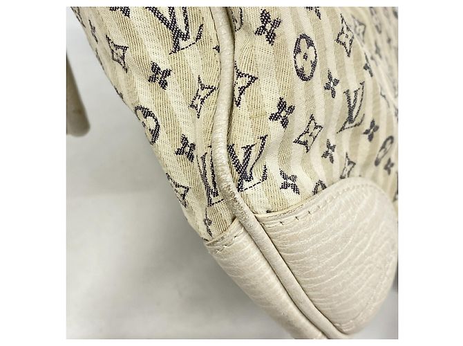 Borsa Louis Vuitton Monogram Mini Lin Marina PM Bianco - vista 7