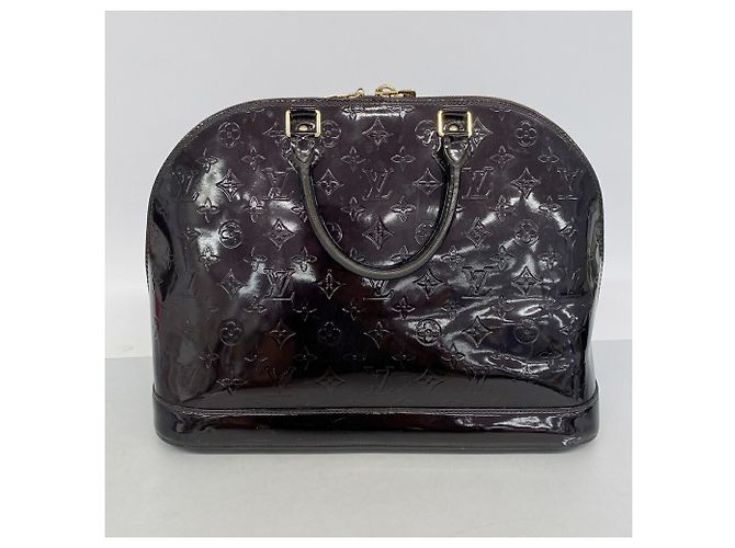 Borsa Louis Vuitton Alma GM Vernis Bordò - vista 11