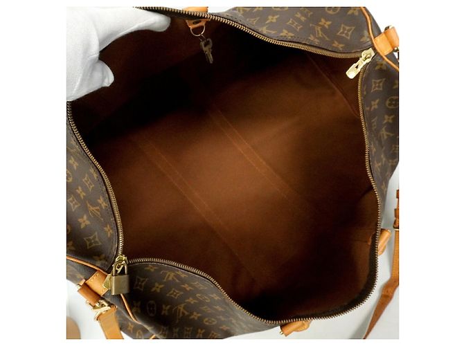 Louis Vuitton Boston Monogram Keepall Bandoulière 60 Marrone - vista 4