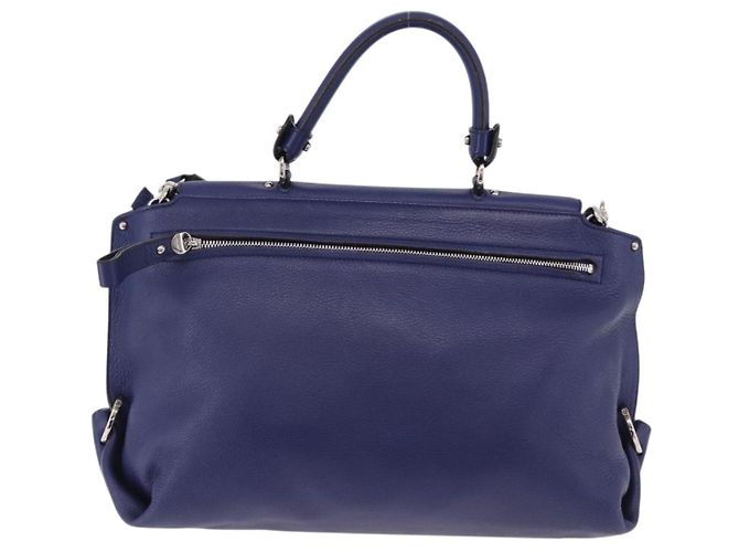 Salvatore Ferragamo Sofia Satchel Leather Medium Blu - vista 2