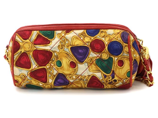 Borsa a tracolla Chanel Matelassé Rosso Multicolore - vista 2
