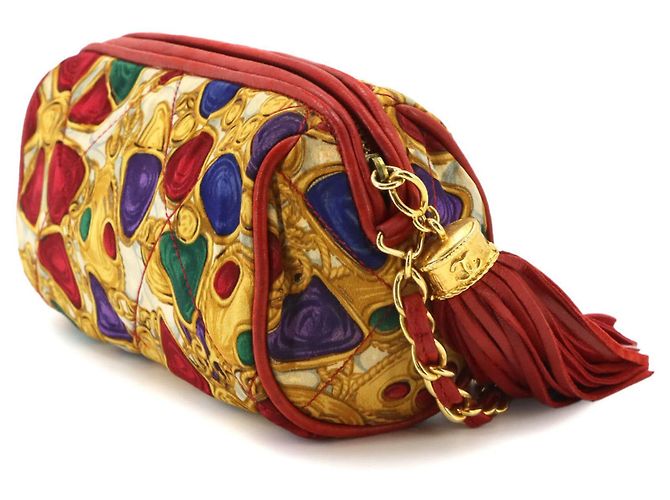 Borsa a tracolla Chanel Matelassé Rosso Multicolore - vista 3