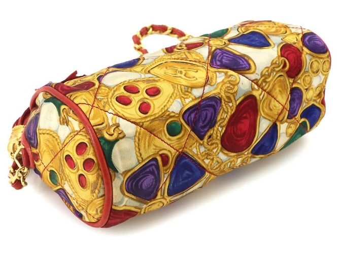 Borsa a tracolla Chanel Matelassé Rosso Multicolore - vista 4