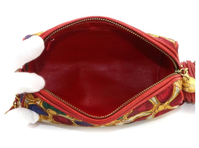Borsa a tracolla Chanel Matelassé Rosso Multicolore - vista 6