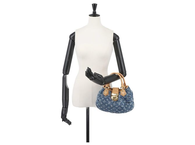 Borsa a mano Louis Vuitton Monogram Denim Pleaty Blu - vista 10