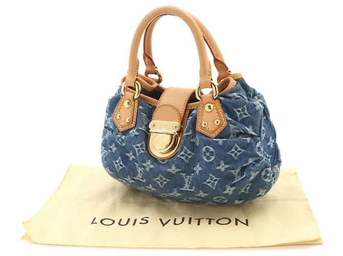 Borsa a mano Louis Vuitton Monogram Denim Pleaty Blu - vista 2