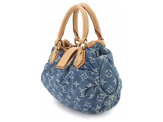 Borsa a mano Louis Vuitton Monogram Denim Pleaty Blu - vista 4