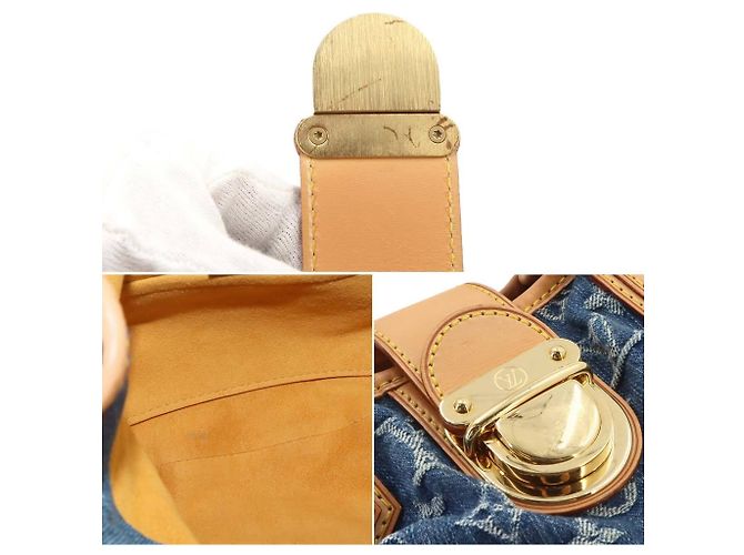 Borsa a mano Louis Vuitton Monogram Denim Pleaty Blu - vista 9