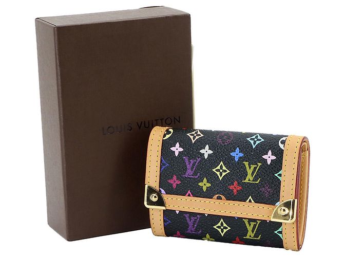 Louis Vuitton Monogram Multicolor Münzbeutel Schwarz - Ansicht 2