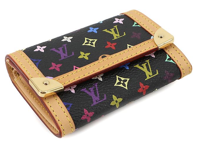 Louis Vuitton Monogram Multicolor Münzbeutel Schwarz - Ansicht 4