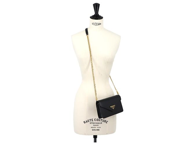 Bolso de hombro con cadena Prada Negro - vista 10