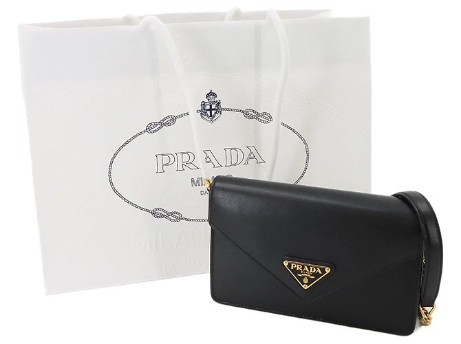 Bolso de hombro con cadena Prada Negro - vista 2