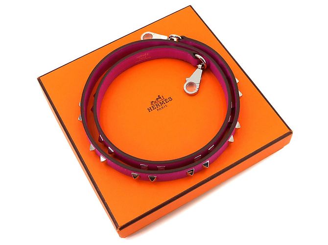 Hermès Hermes Bandouliere Mini Dog Carre Shoulder Strap Pink - view 2