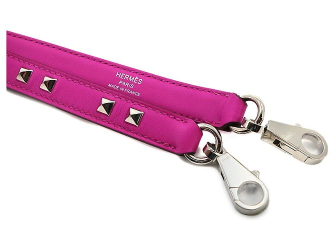 Hermès Hermes Bandouliere Mini Dog Carre Shoulder Strap Pink - view 4