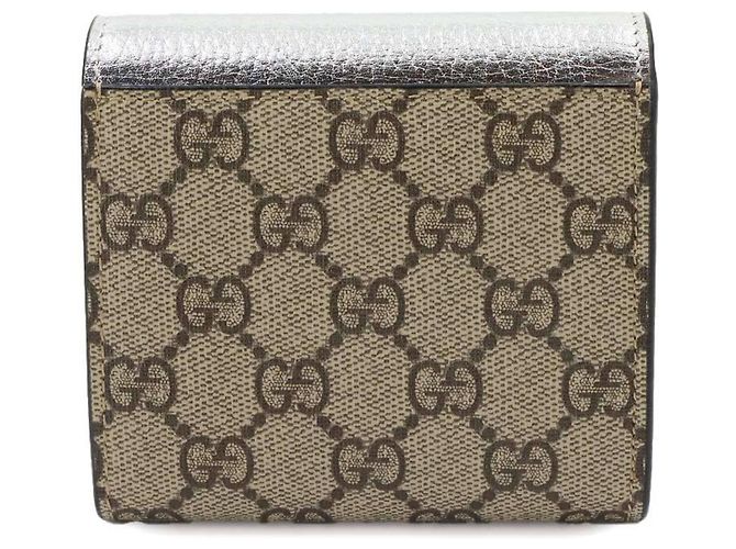 Cartera bi-fold Gucci GG Marmont Plata Beige - vista 3