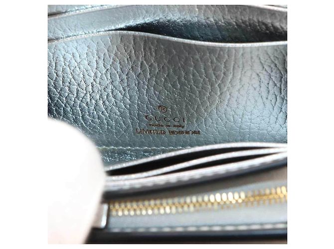 Cartera bi-fold Gucci GG Marmont Plata Beige - vista 8