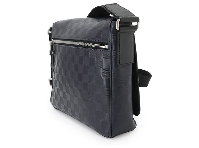 Borsa a tracolla Louis Vuitton District PM Damier Infini Blu navy - vista 3