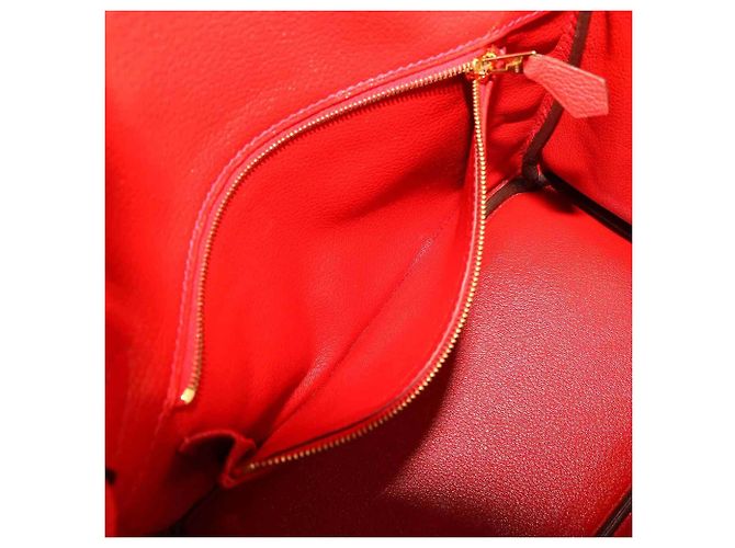 Hermès Borsa Hermes Birkin 25 Togo Geranium Rosso - vista 8