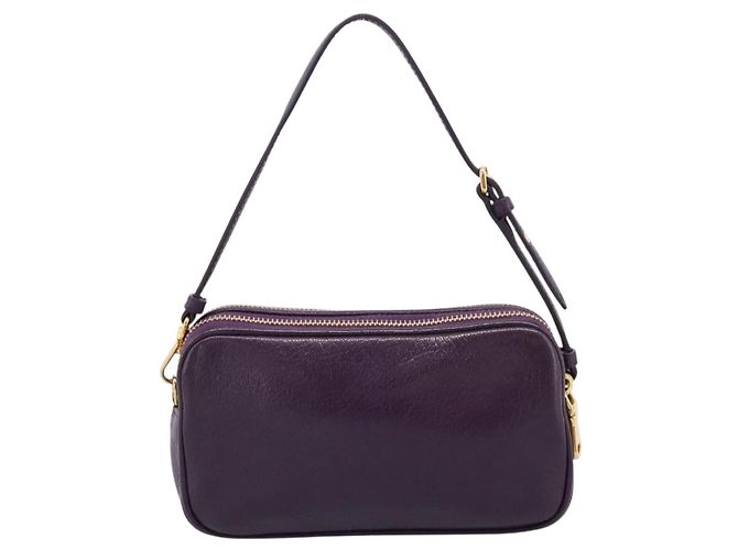 Pochette Miu Miu in pelle con doppia zip Porpora - vista 2