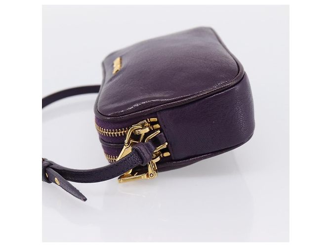 Pochette Miu Miu in pelle con doppia zip Porpora - vista 3