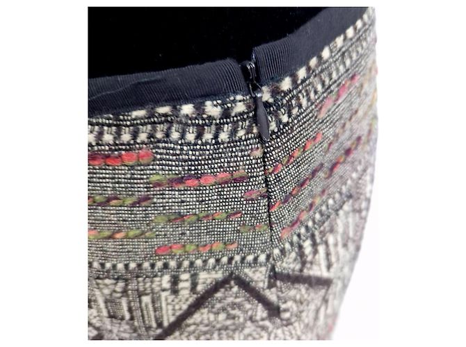 Peserico Falda Midi Estampada de Lana Castaño - vista 11