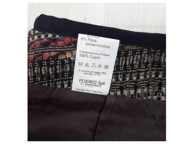 Peserico Falda Midi Estampada de Lana Castaño - vista 7