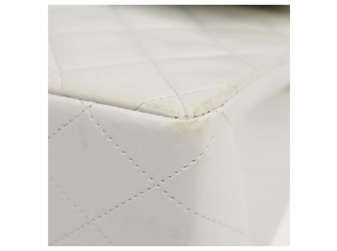 Chanel Classic Double Flap Quilted Lambskin Small Bianco - vista 6