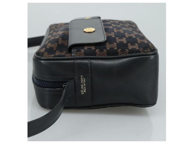 Céline Celine Flap Shoulder Canvas Blu navy - vista 4