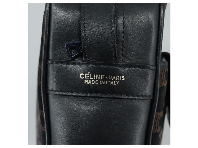 Céline Celine Flap Shoulder Canvas Blu navy - vista 6