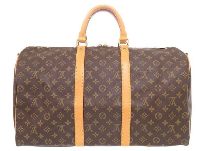 Borsa Louis Vuitton Keepall Bandoulière 50 Monogram Marrone Monogramma - vista 2