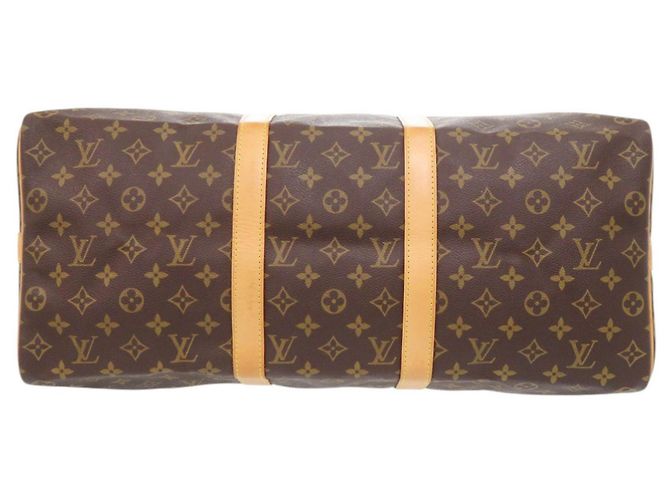 Borsa Louis Vuitton Keepall Bandoulière 50 Monogram Marrone Monogramma - vista 3