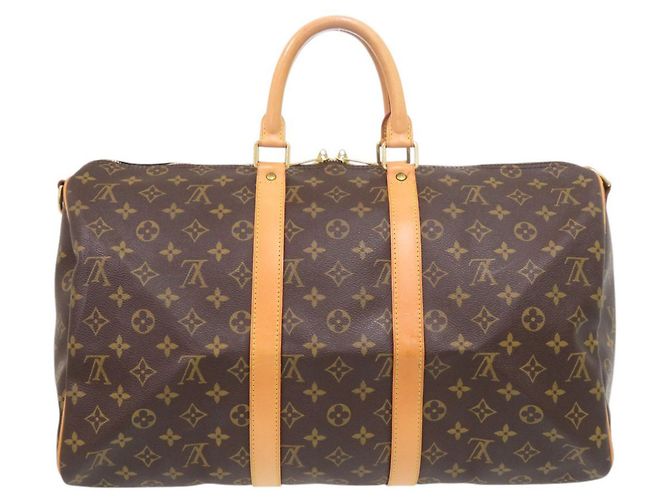 Borsa Louis Vuitton Keepall Bandoulière 45 Monogram Marrone Monogramma - vista 2