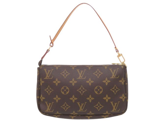 Borsa Louis Vuitton Monogram Pochette Accessoires Marrone Monogramma - vista 2