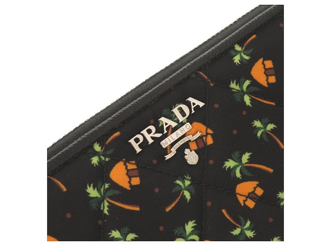 Saffiano Prada Palm Tree House Langbeutel Schwarz Mehrfarben - Ansicht 9