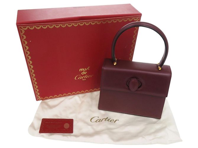 Borsa in pelle Bordeaux Cartier Must Line Bordò - vista 2