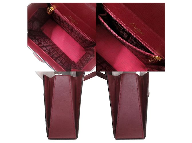 Borsa in pelle Bordeaux Cartier Must Line Bordò - vista 7
