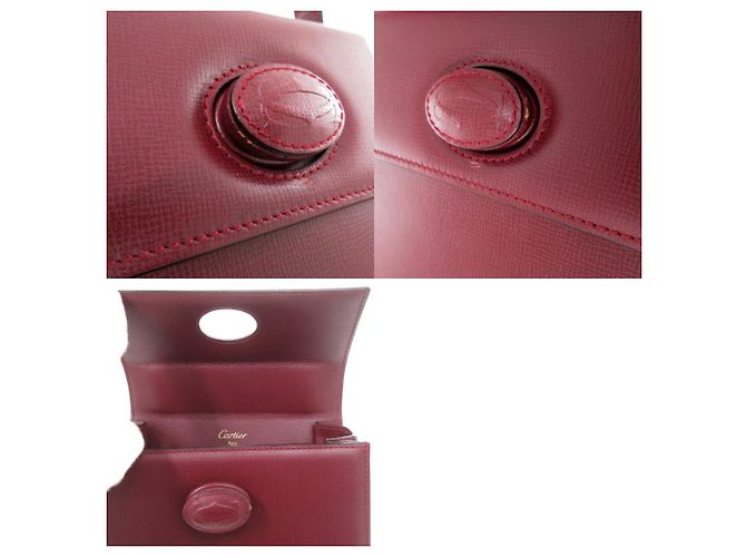 Borsa in pelle Bordeaux Cartier Must Line Bordò - vista 8