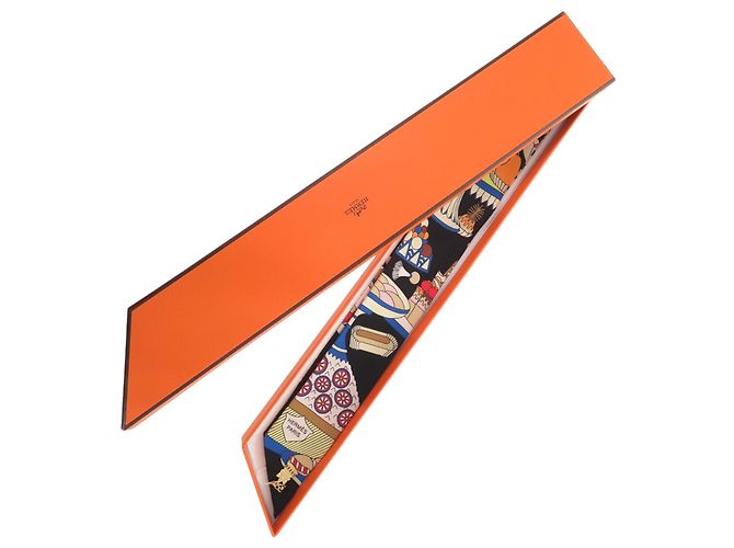 Hermès Hermes Twilly Charm 20th Anniversary Scarf Nero Blu Multicolore - vista 2