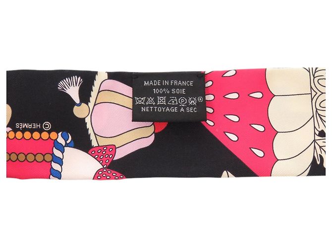 Hermès Hermes Twilly Charm 20th Anniversary Scarf Nero Blu Multicolore - vista 4