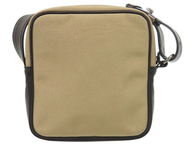 Borsa a tracolla in pelle e tela Yves Saint Laurent Nero Beige - vista 2