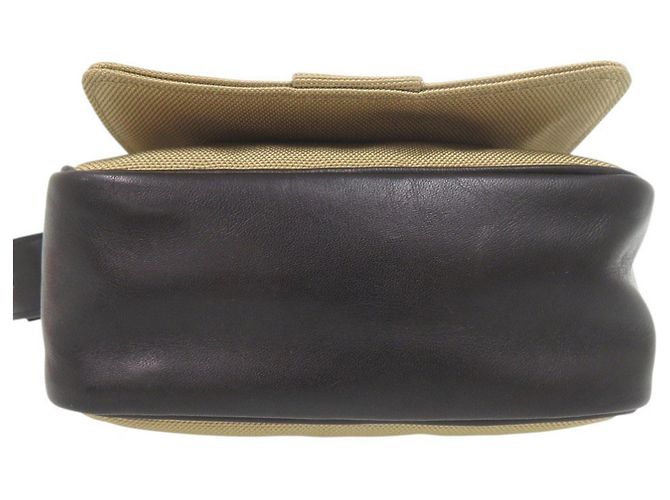 Borsa a tracolla in pelle e tela Yves Saint Laurent Nero Beige - vista 3