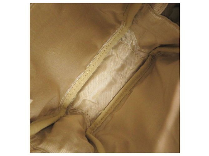 Borsa a tracolla in pelle e tela Yves Saint Laurent Nero Beige - vista 5