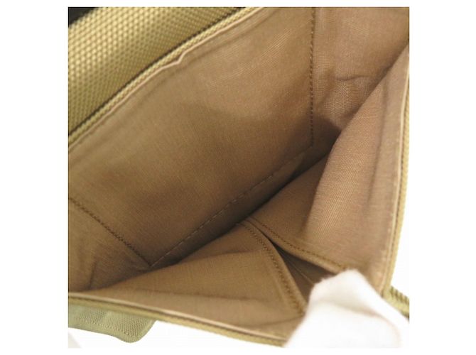 Borsa a tracolla in pelle e tela Yves Saint Laurent Nero Beige - vista 8