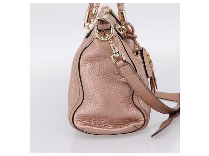 Gucci Bella Convertible Top Handle Leather Small Rosa - vista 3