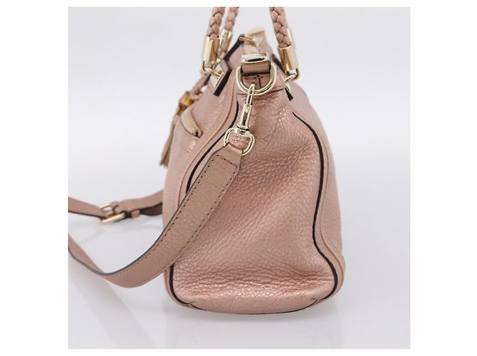Gucci Bella Convertible Top Handle Leather Small Rosa - vista 4