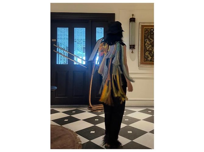 Dries Van Noten Top Multicolore con Frange Nero - vista 12
